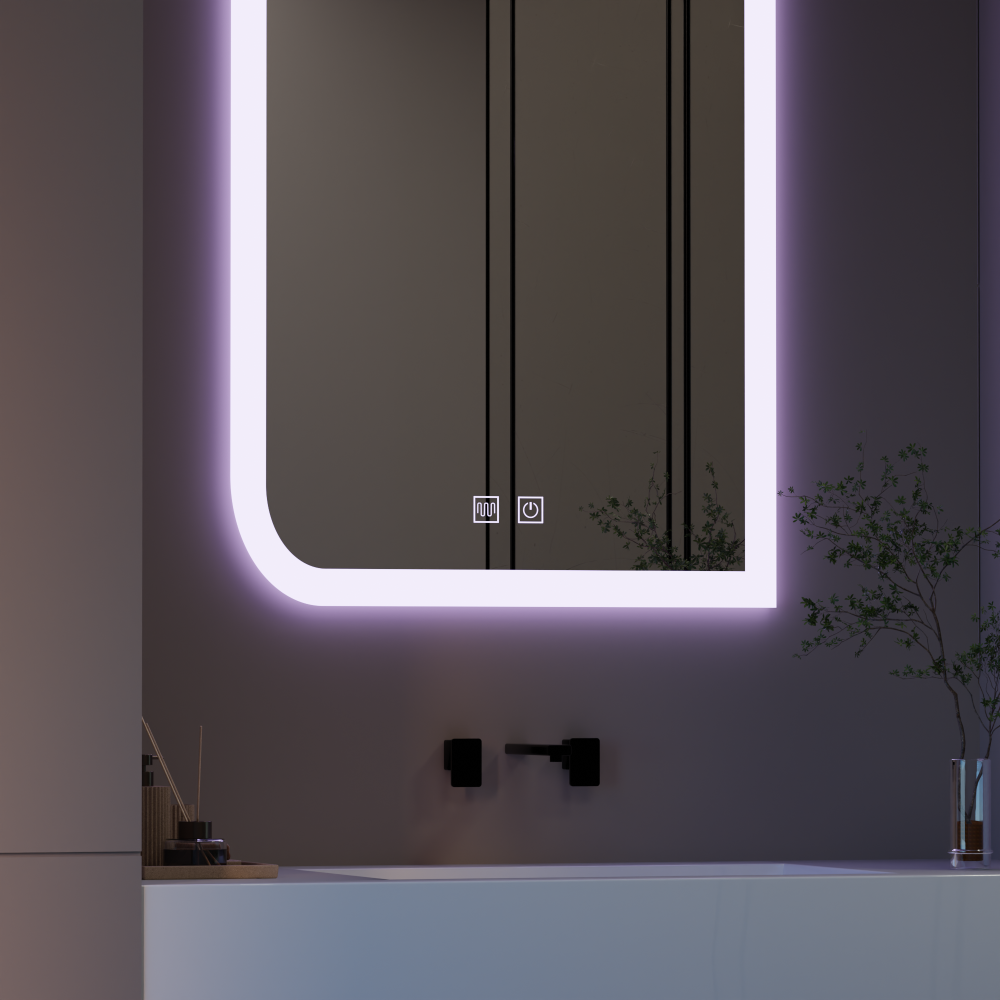 Oglinda LED CLARIVO Dreptunghiulara, 60X80cm, Touch, Sistem Dezaburire [2]