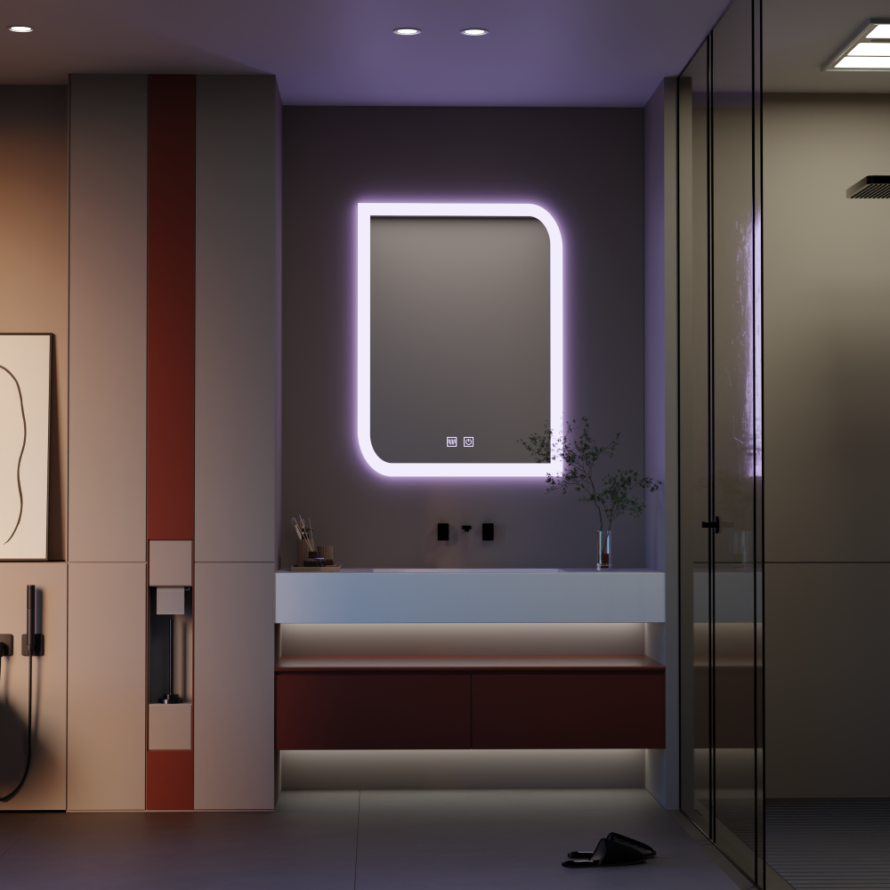 Oglinda LED CLARIVO Dreptunghiulara, 60X80cm, Touch, Sistem Dezaburire [3]