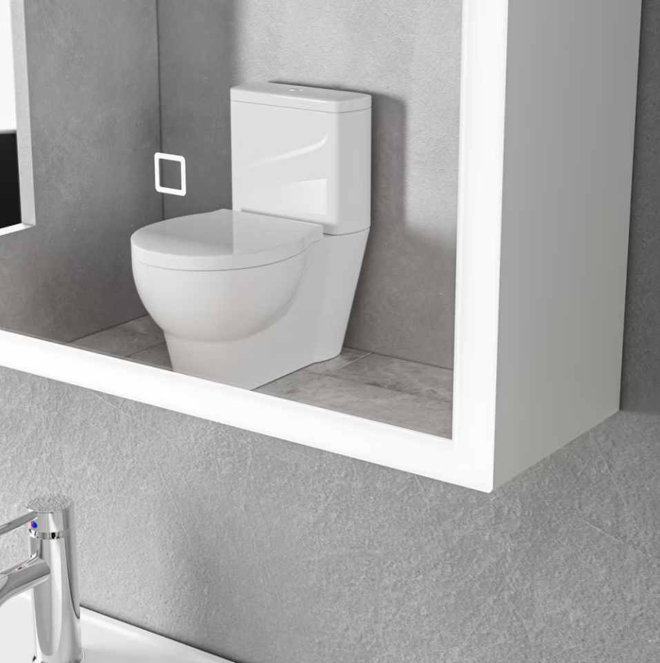 Oglinda LED cu Dulap MODA 80x70 cm Alb Iluminare Perimetrala si Senzor Touch [4]