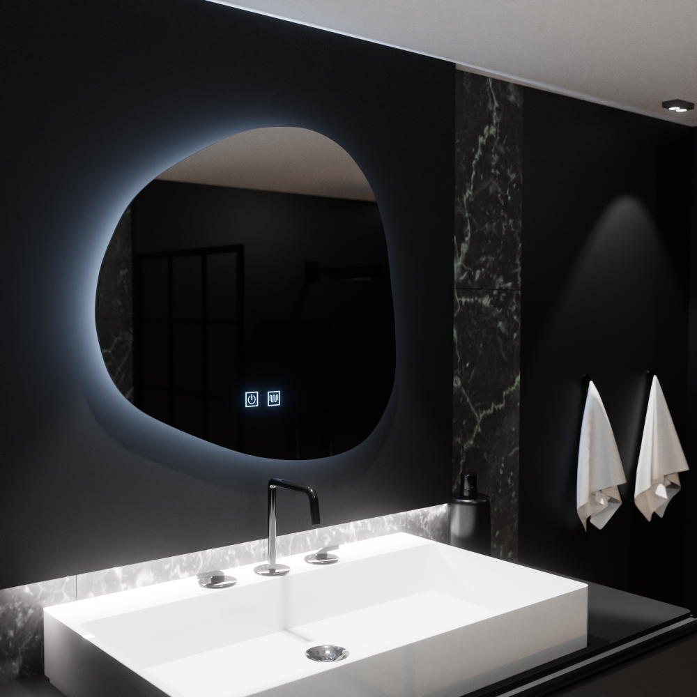 Oglinda LED Organica 60x60cm, Duna Touch, Sistem Dezaburire, Dimabila [3]