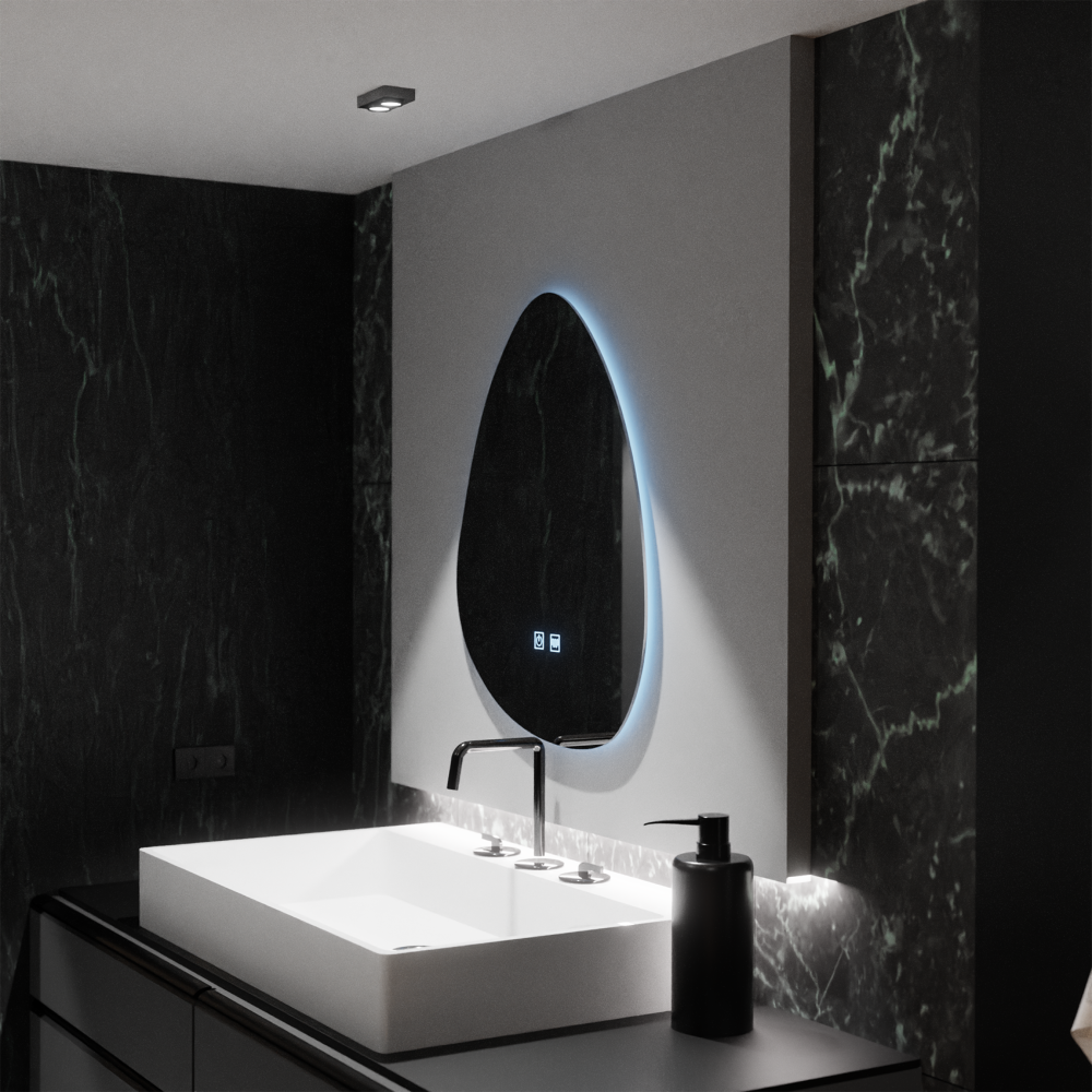 Oglinda LED Organica 80x60cm, Fluido Touch, Sistem Dezaburire, Dimabila [3]