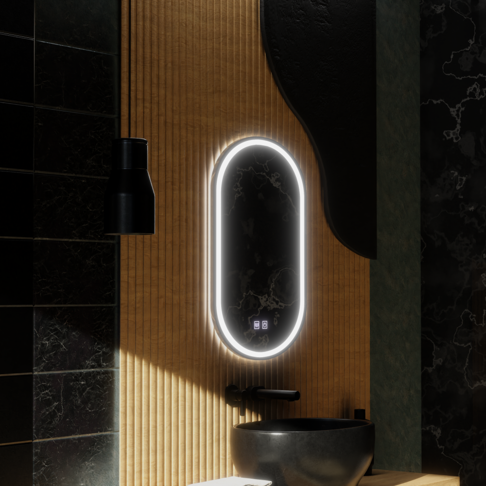 Oglinda LED Ovala, 45x65cm, Velara Touch, Sistem Dezaburire, Dimabila [4]