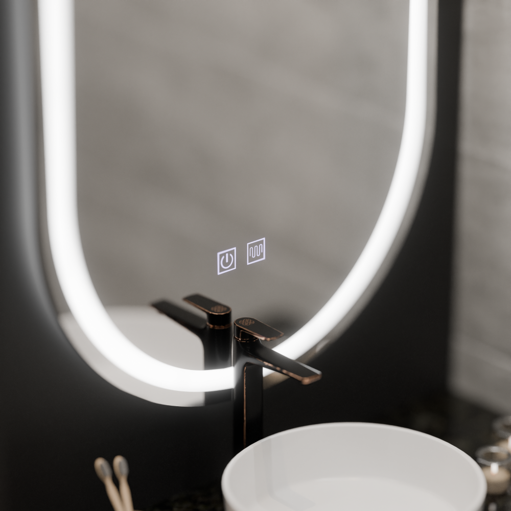 Oglinda LED Ovala, 50x100cm, Velara Touch, Sistem Dezaburire, Dimabila [2]