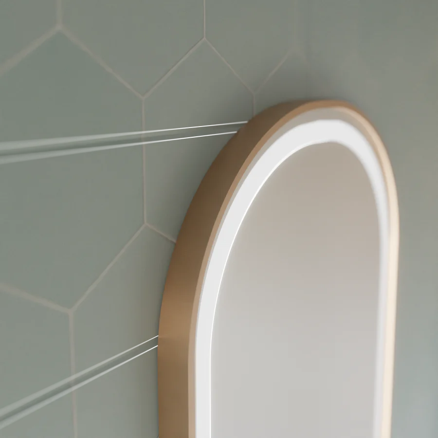 Oglinda LED Ovala, 50x80cm, Roven Senzor MotionGlow Marcello, Sistem Dezaburire, Ceas & Termometru, Dimabila [4]