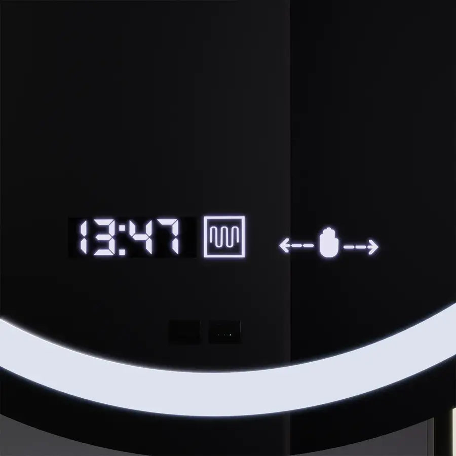 Oglinda LED Ovala, 60x80cm, Eminence MotionGlow Marcello, Sistem Dezaburire, Ceas & Termometru, Dimabila [2]