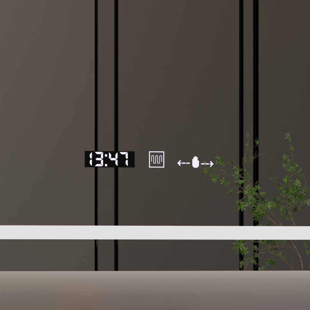 Oglinda LED Rectangulara, 120x80cm, Definition MotionGlow Marcello, Sistem Dezaburire, Ceas & Termometru, Lupa Cosmetica, Dimabila [4]