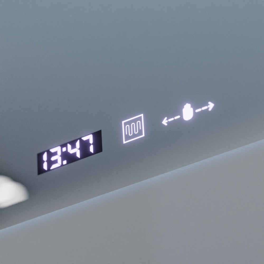 Oglinda LED Rectangulara, 100x65cm, Verite Royale Gold Motion Glow Marcello, Sistem Dezaburire, Ceas & Termometru, Dimabila [3]