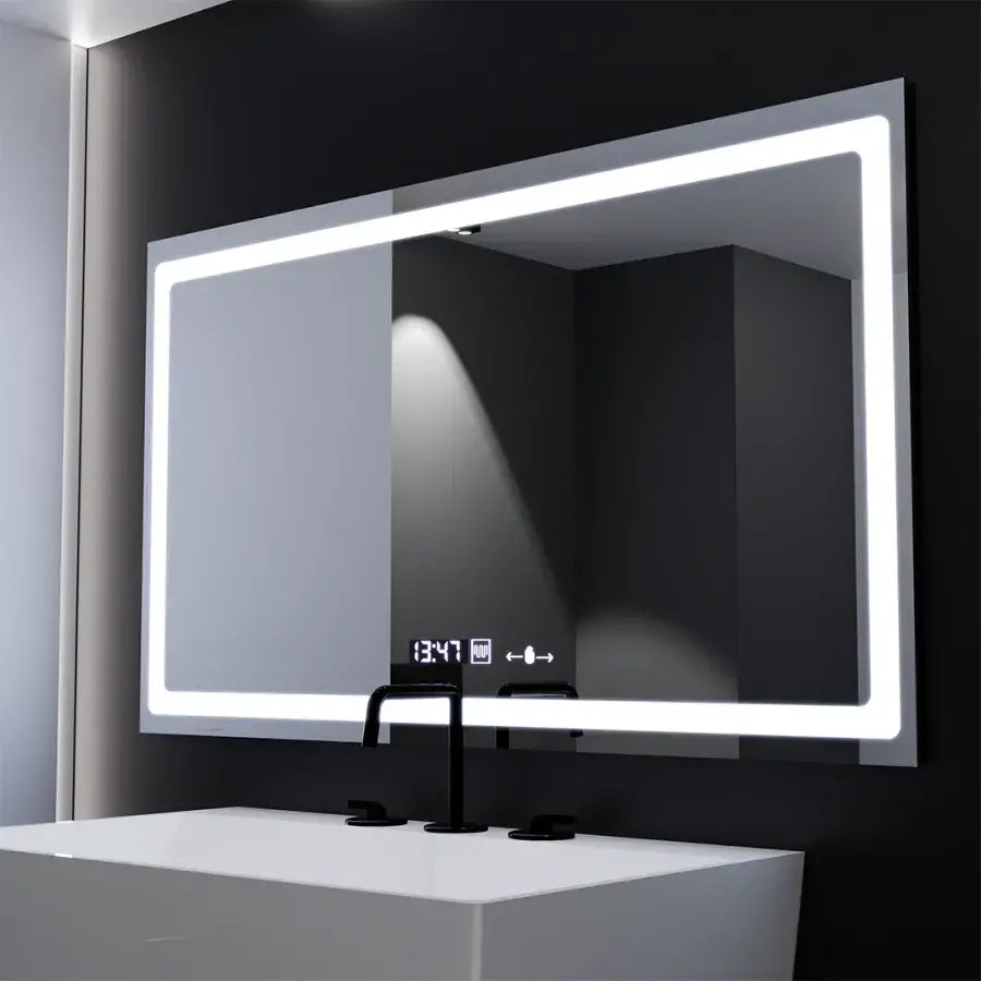 Oglinda LED Rectangulara, 120X70cm, Radiante Senzor MotionGlow Marcello, Sistem Dezaburire, Ceas & Termometru, Dimabila [3]