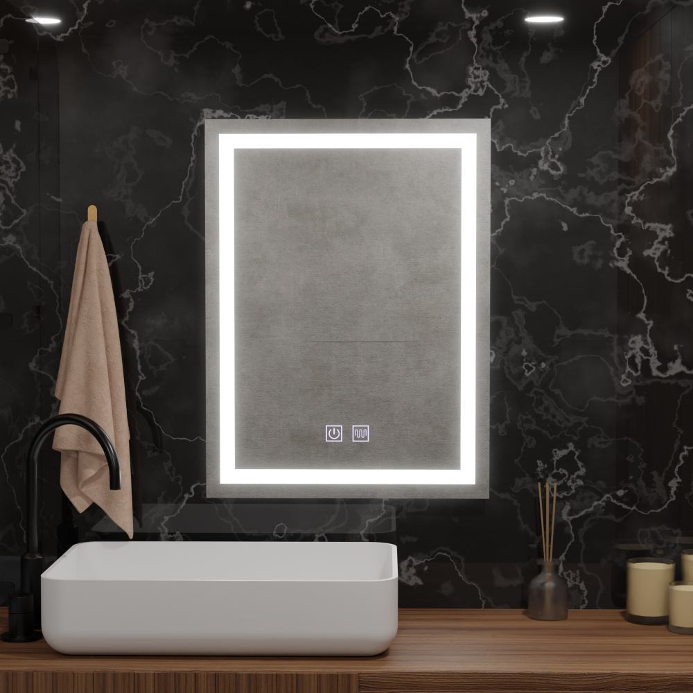 Oglinda LED Rectangulara, 45x60cm, RADIANTE Touch, Sistem Dezaburire, Dimabila [4]