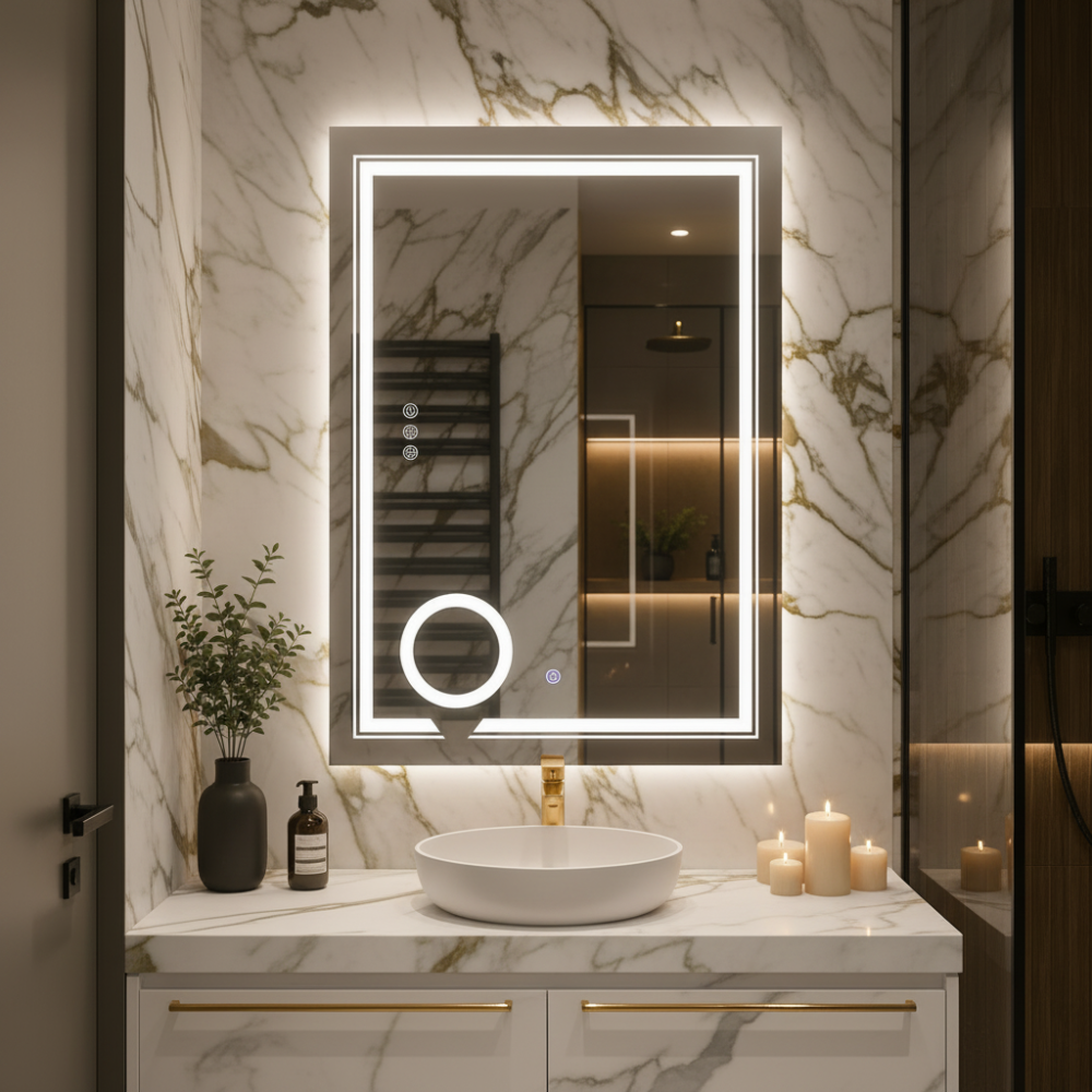Oglinda LED Rectangulara, 50x70cm, CANTO Touch, Sistem Dezaburire, Dimabila [3]