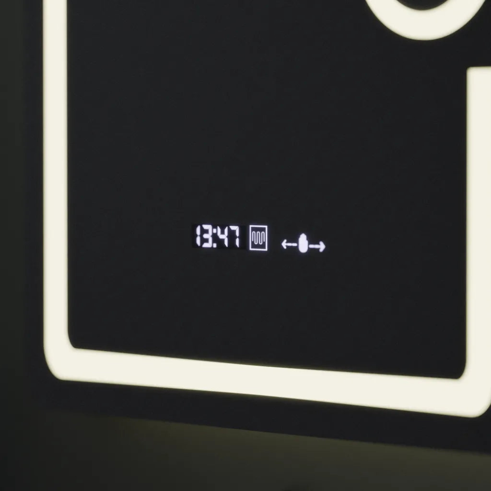 Oglinda LED Rectangulara, 60x80cm, Eclat MotionGlow Marcello, Ceas & Termometru, Sistem Dezaburire, Lupa Cosmetica, Dimabila [2]
