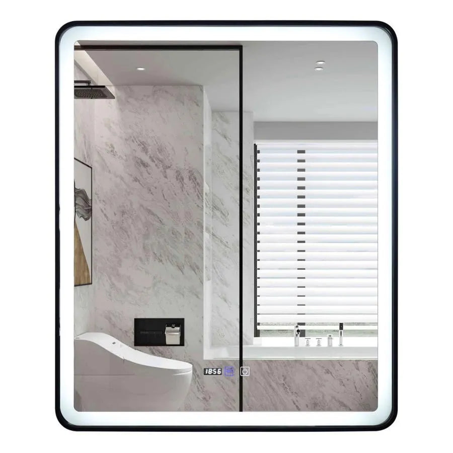 Oglinda LED Rectangulara 70x90cm EDGE Touch Sistem Dezaburire, Rama Neagra [3]