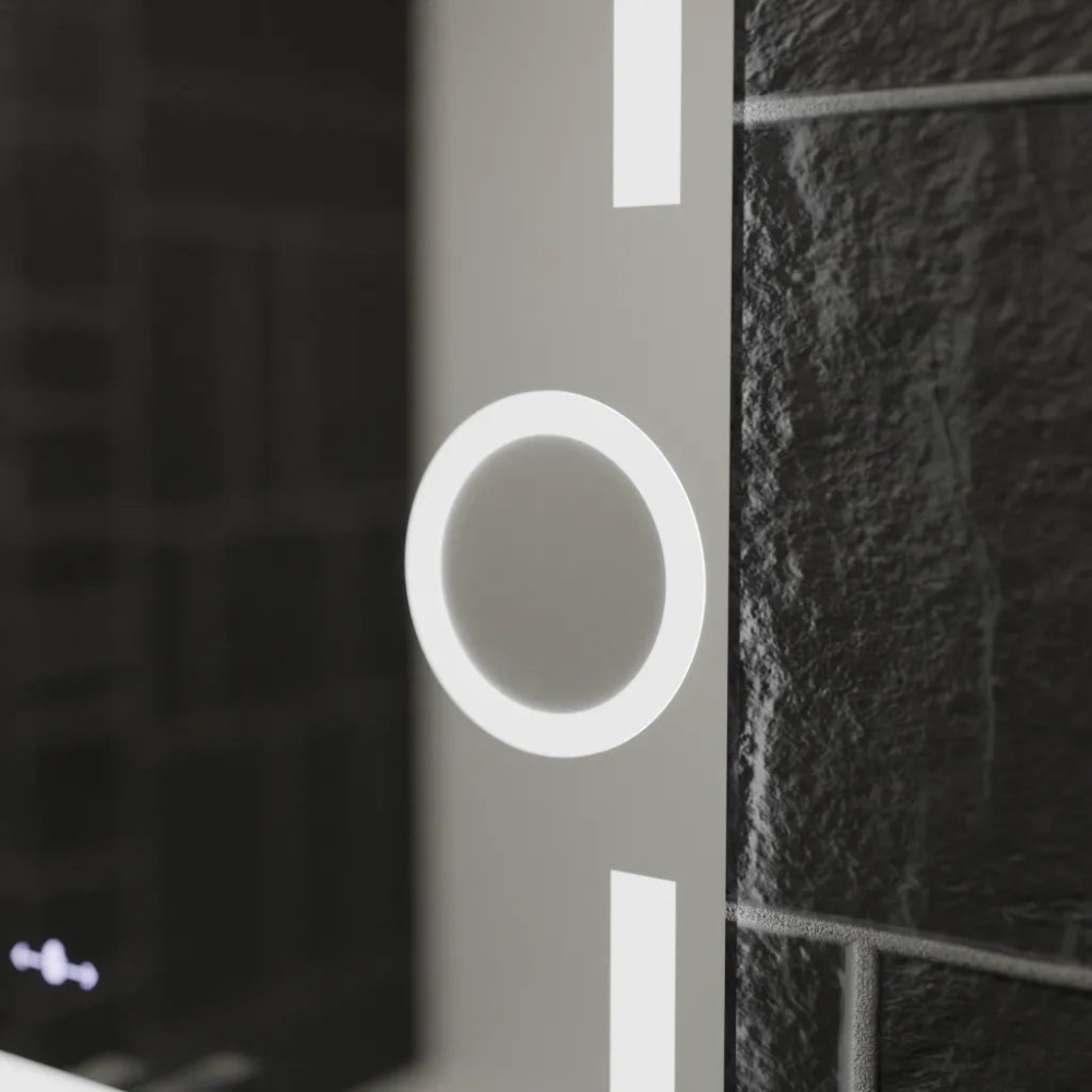 Oglinda LED Rectangulara, 80x60cm, Eclat MotionGlow Marcello, Sistem Dezaburire, Ceas & Termometru, Lupa Cosmetica, Dimabila [3]