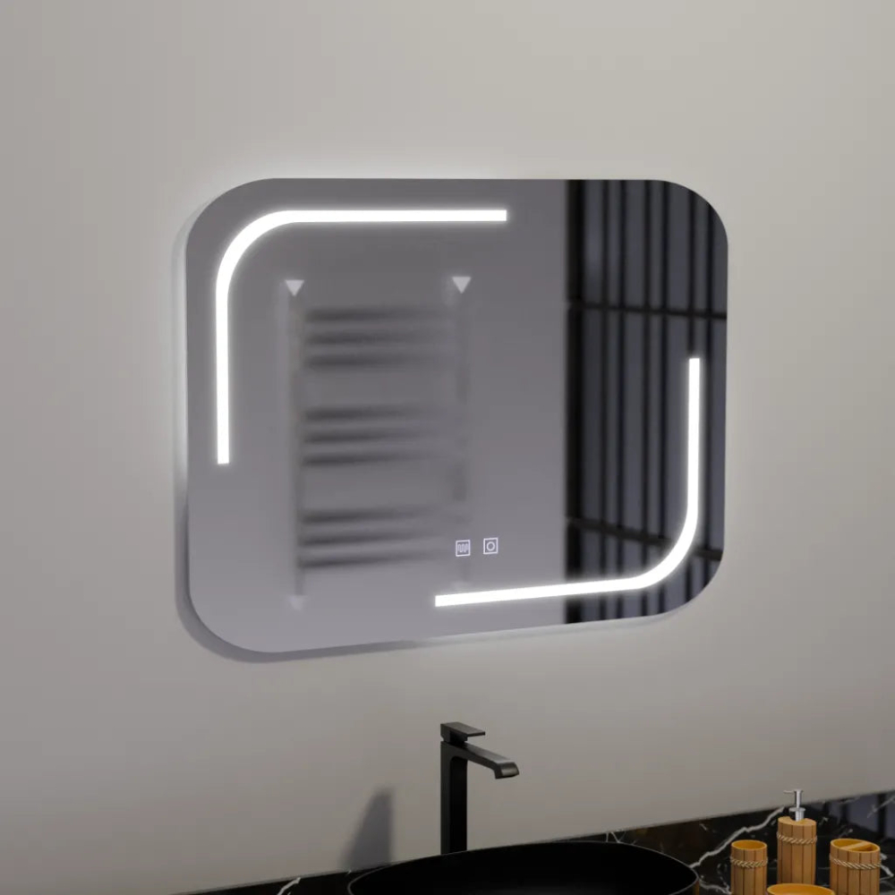 Oglinda LED Rectangulara, 80x60cm, ECLISSA Touch, Sistem Dezaburire, Dimabila [3]