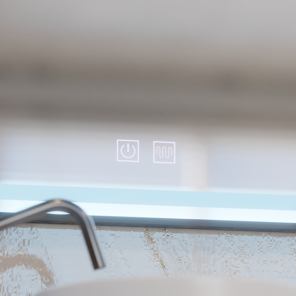 Oglinda LED Rectangulara 80x60cm – EDGE Touch Sistem Dezaburire, Rama Neagra [4]