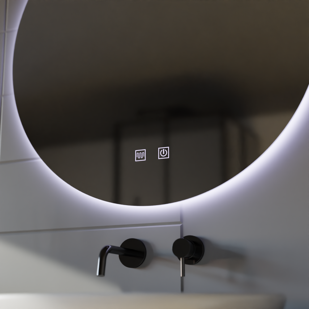 Oglinda LED Rotunda, 50cm, Isolda,Touch, Sistem Dezaburire, Lumina Rece 6000k [2]