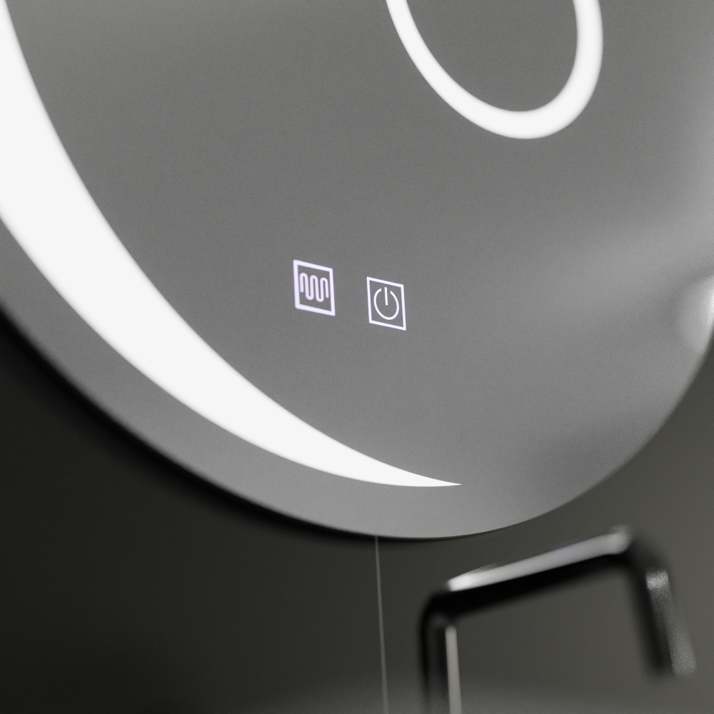 Oglinda LED Rotunda, 60cm, Orbis Touch, Sistem Dezaburire,Dimabila [2]