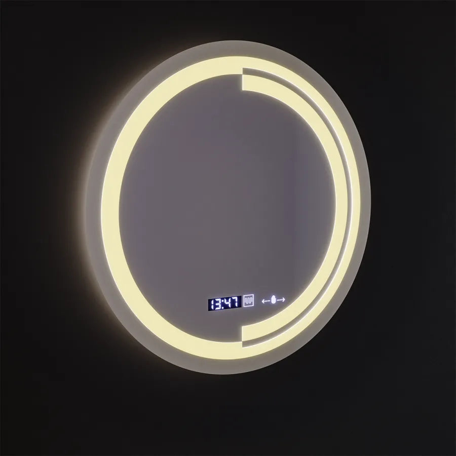 Oglinda LED Rotunda, 60cm, Senzor MotionGlow Consuel Marcello, Sistem Dezaburire, Ceas & Termometru, Dimabila [4]