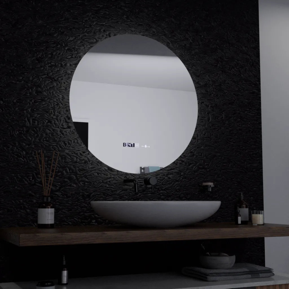 Oglinda LED Rotunda, 60cm, Serenite MotionGlow Marcello, Sistem Dezaburire, Ceas & Termometru, Dimabila [4]