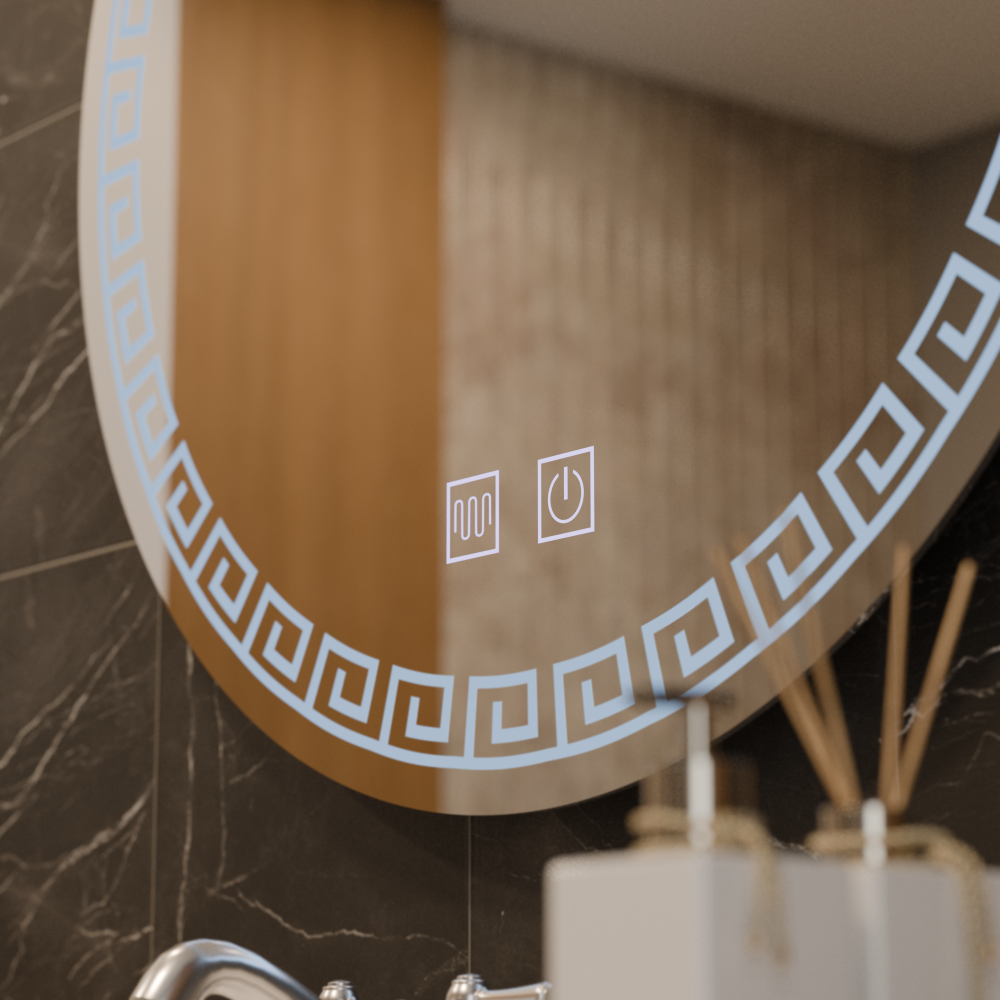 Oglinda LED Rotunda, 70cm, Orhina Touch, Sistem Dezaburire, Dimabila [2]