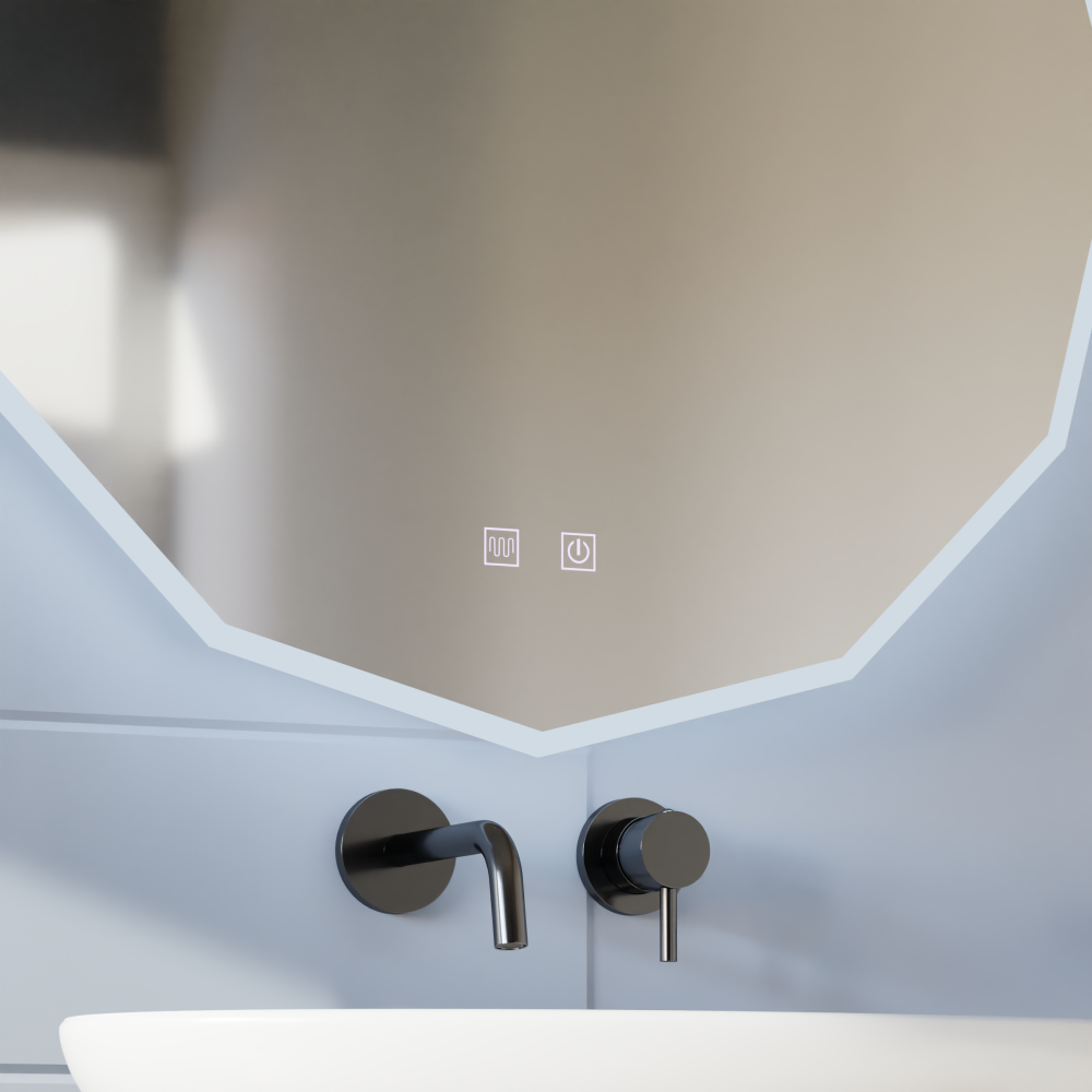 Oglinda LED Rotunda, 70cm, VIVO Touch, Sistem Dezaburire, Dimabila [2]