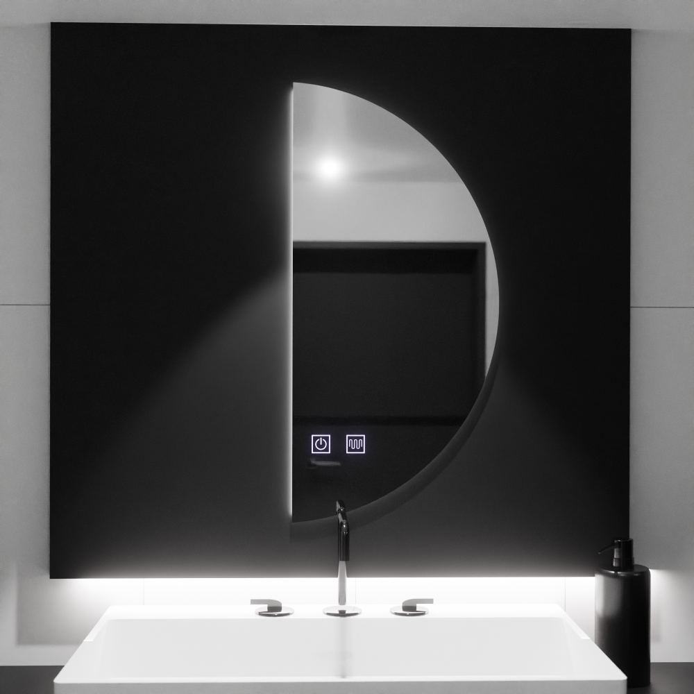 Oglinda LED Semiluna 50x100cm, Arcuat Touch, Sistem Dezaburire, Dimabila [3]