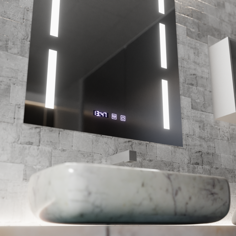 Oglinda LED Touch Erich S86/60X80 Sistem Dezaburire, Ceas si Temperatura 60x80 cm [2]