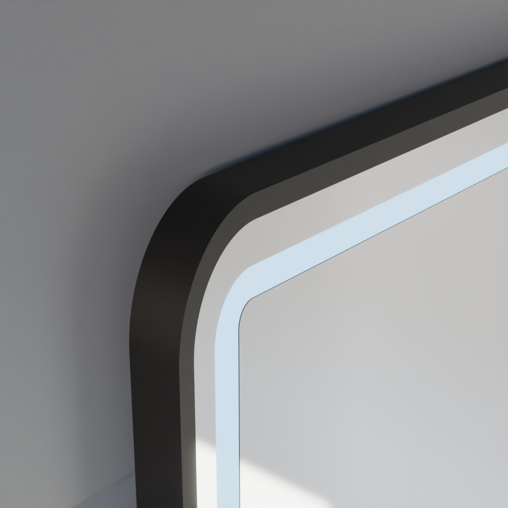 Oglinda LED Touch LUCIDA Sistem Dezaburire, Ceas si Temperatura 60x80 cm Rama Negru Brushed [4]