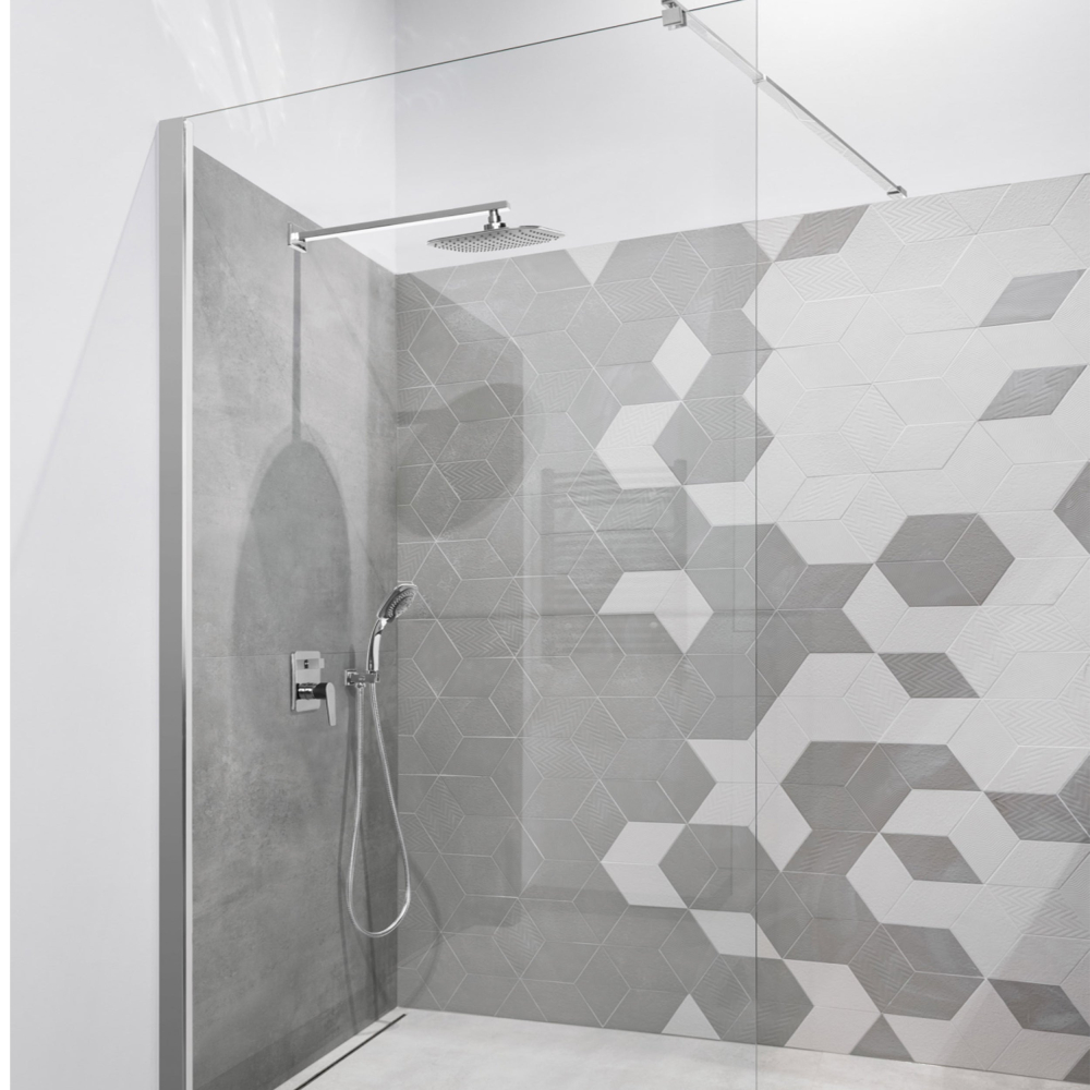 Paravan dus Walk-In 100x195 cm, sticla securizata 8 mm, transparenta, profil metalic rezistent [2]