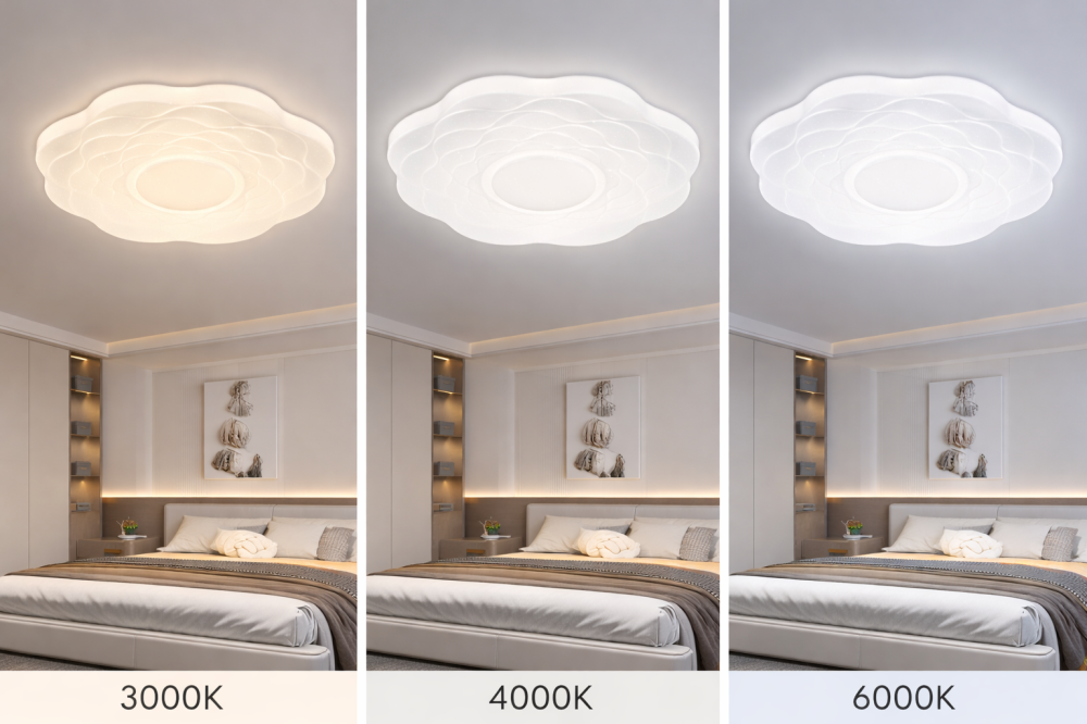 Plafoniera LED Floare 35 cm, 32W, 3000K / 4000K / 6000K, Alb, Metal si Acril [2]
