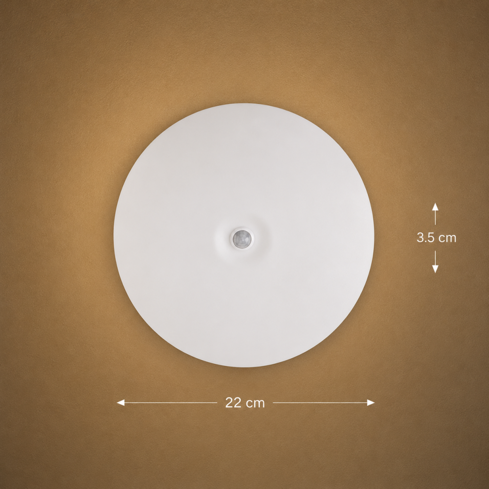 Plafoniera LED PL8001, D22cm, IP44, 8W, Lumina Rece 6000k, Plastic, Alb [4]