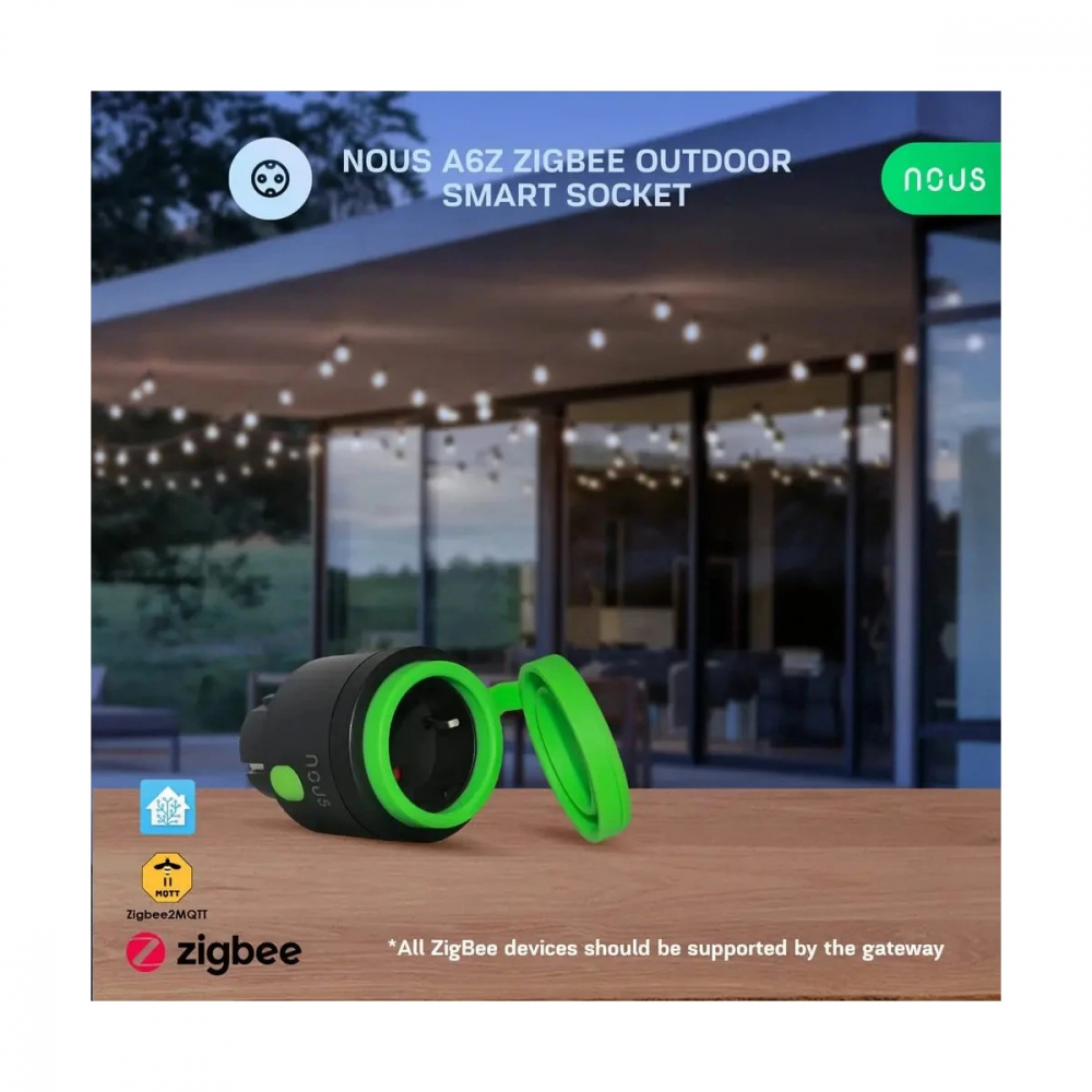 Priza Inteligenta WiFi pentru exterior NOUS A6Z,16A - ZigBee 3.0, Monitorizare energie, IP44 [3]