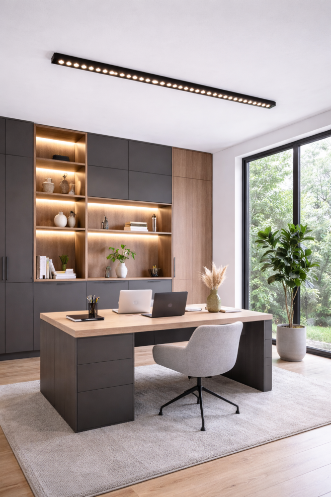 Proiector LED Liniar Aplicat Grila 48W, Lumina Neutra 4000k, 45 surse, 1.2 metri [4]