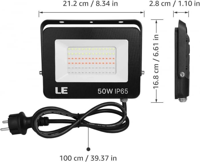 Set 2 proiectoare de podea LED RGB Lepro, Telecomanda , 50W, IP65 waterproof [8]