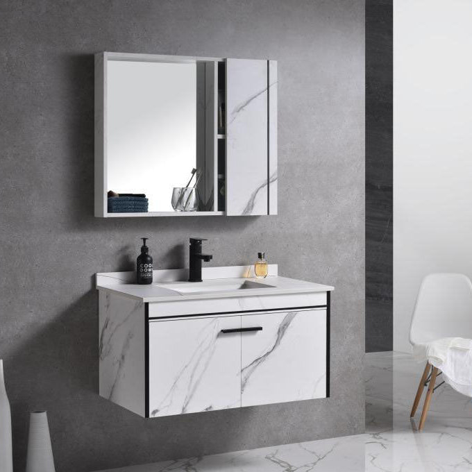 Set Mobilier pentru Baie CORFU, 80x48cm, 2 Piese, Negru si Alb [2]