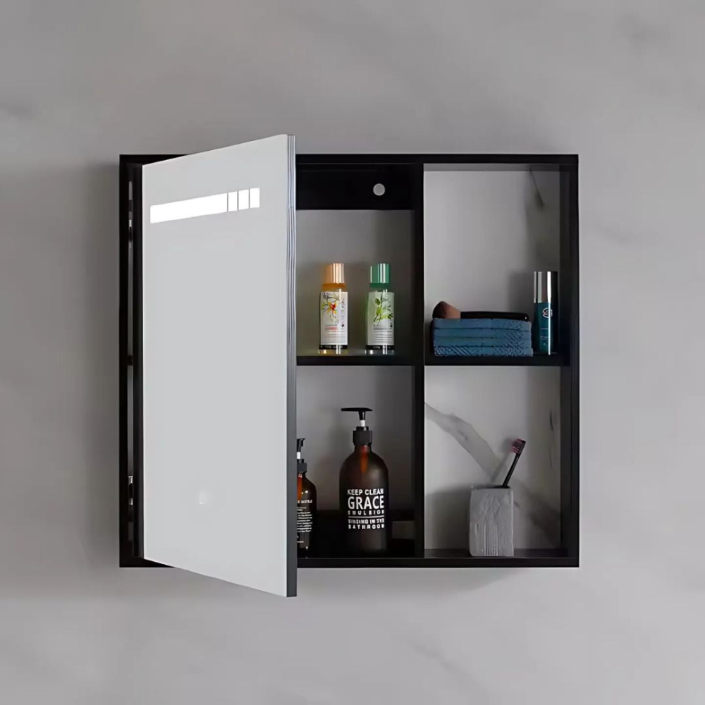 Set Mobilier pentru Baie CRETA, 60x50cm, 2 Piese, Negru si Alb [4]