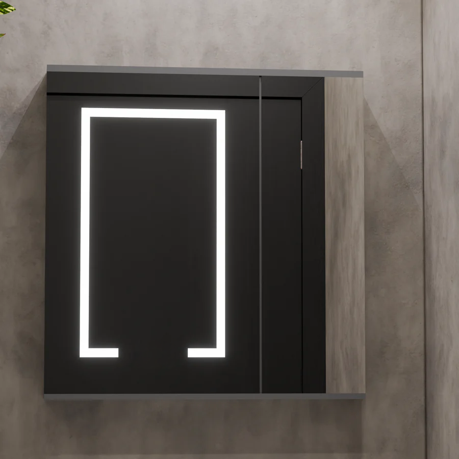 Set Mobilier pentru Baie SANTORINI, 60x50cm, 2 Piese, Gri si Alb [3]