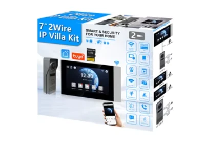 Kit Video-interfon pentru casa-vila conexiune cu 2 fire, WiFi control aplicatie, monitor-video interior si unitate exterioara cu 1 buton protectie IP 65 [2]