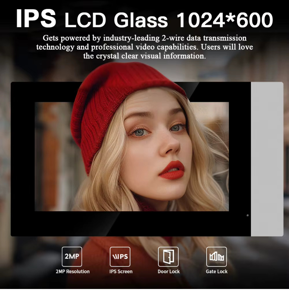 Kit Video-interfon pentru casa-vila conexiune cu 2 fire, WiFi control aplicatie, monitor-video interior si unitate exterioara cu 1 buton protectie IP 65 [6]