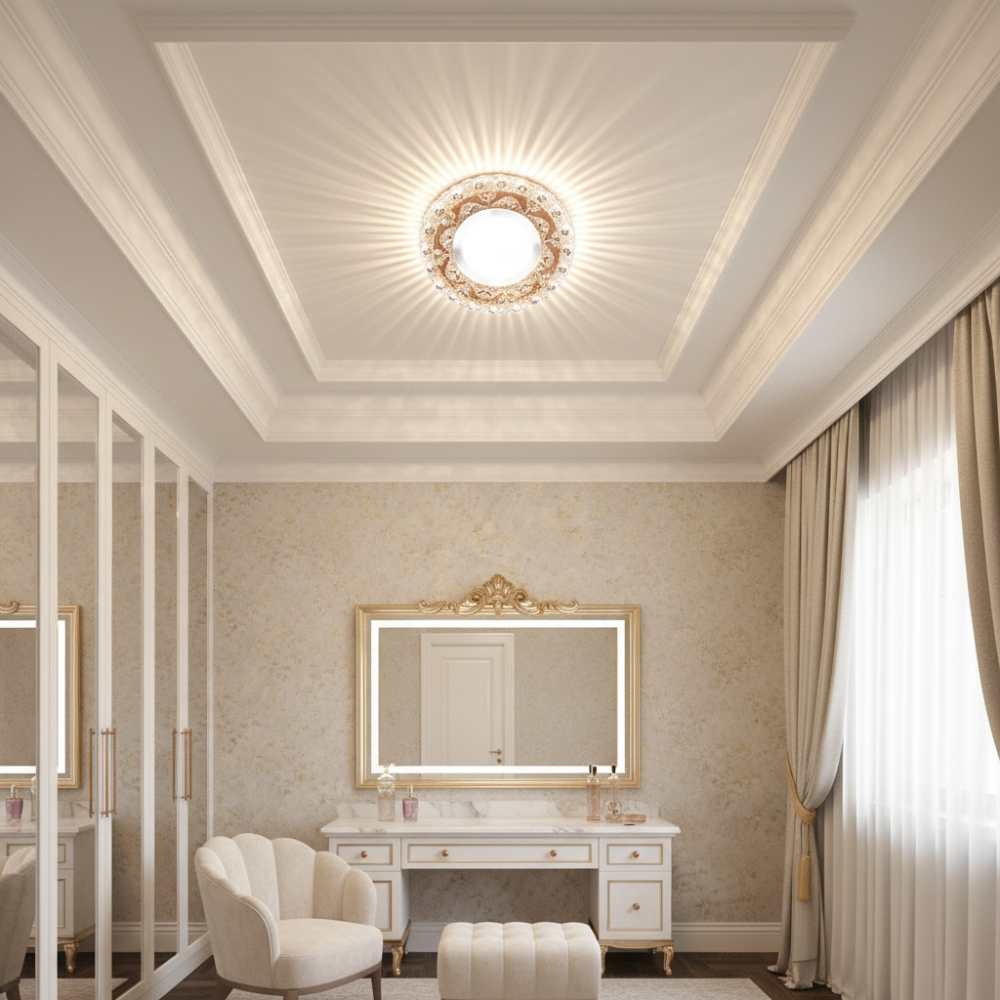 Spot LED ORBITA, 5W, Rotund, Lumina Rece / Calda, Bronz Antichizat, Rasina si Sticla [3]