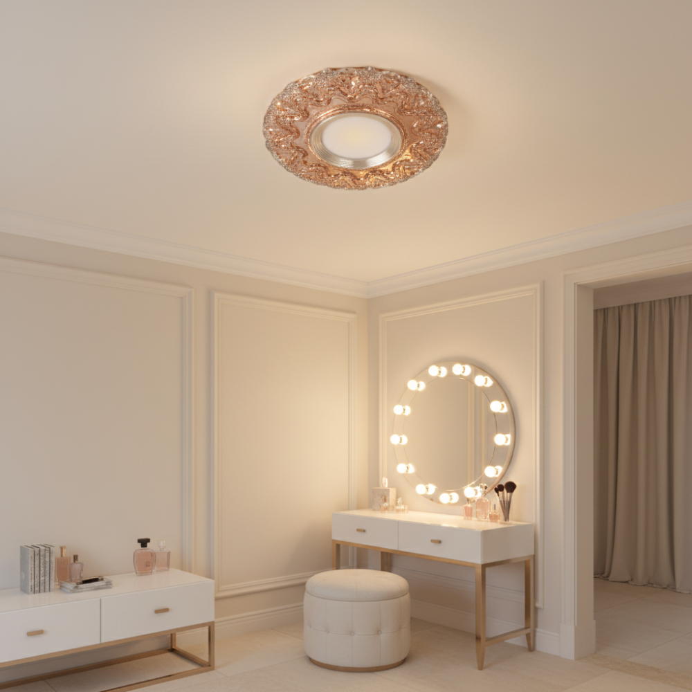 Spot LED ORBITA, 5W, Rotund, Lumina Rece / Calda, Bronz Antichizat, Rasina si Sticla [3]