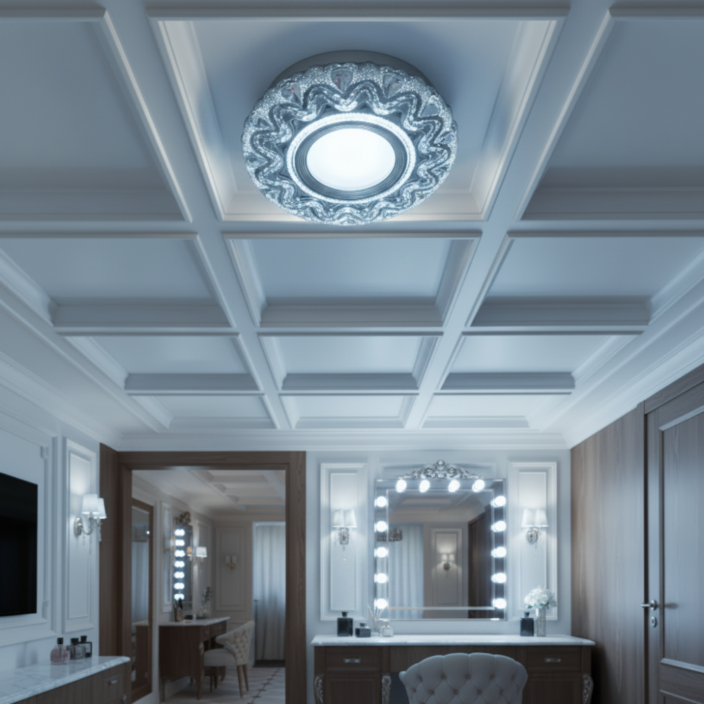 Spot LED ORBITA, 5W, Rotund, Lumina Rece + RGB, Alb, Rasina si Sticla [2]