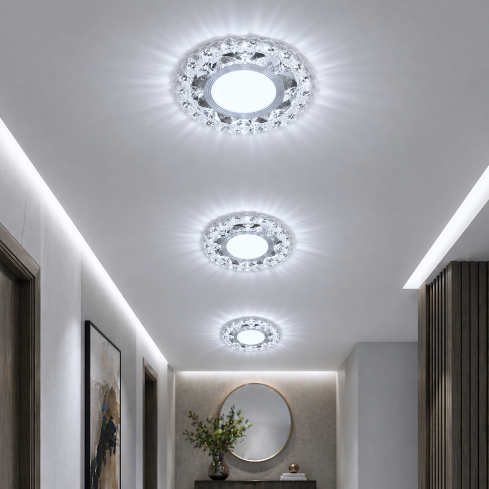 Spot LED ORBITA, 5W, Rotund, Lumina Rece + RGB, Alb, Rasina si Sticla [3]