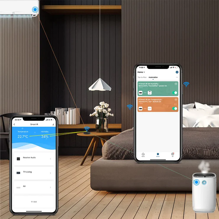 Telecomanda WiFI IR Tellur Smart, senzor temperatura si umiditate, USB C, Negru [5]
