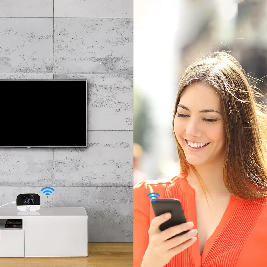 Termostat de ambient smart pentru centrala Tellur Smart, TSH02, Wi-Fi, ecran LCD, Negru [8]
