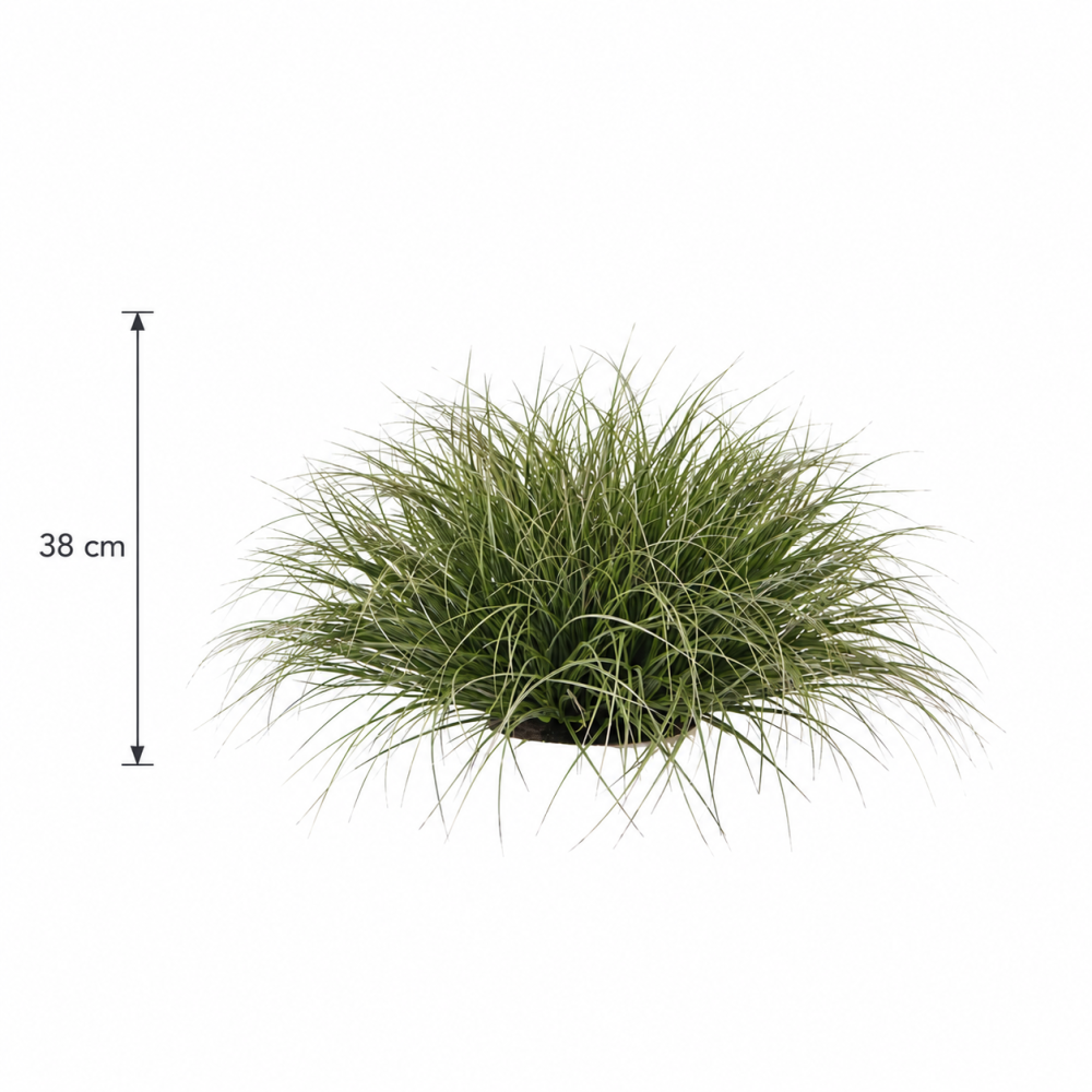 Tufa Artificiala de Iarba, 38 cm, Iarba Tip Ceapa Curbata, Densitate Mare, Plastic, Verde Inchis [3]