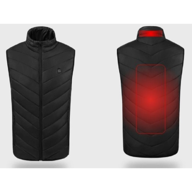Vesta inteligenta incalzita, Flippy, unisex, 2 zone de incalzire, umplutura bumbac, 3 trepte de temperatura, incarcare usb, negru [2]