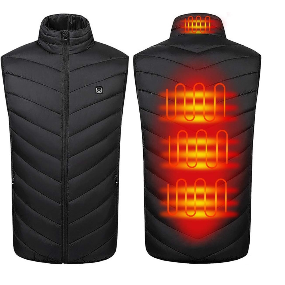Vesta inteligenta incalzita, Flippy, unisex, 2 zone de incalzire, umplutura bumbac, 3 trepte de temperatura, incarcare usb, negru [1]