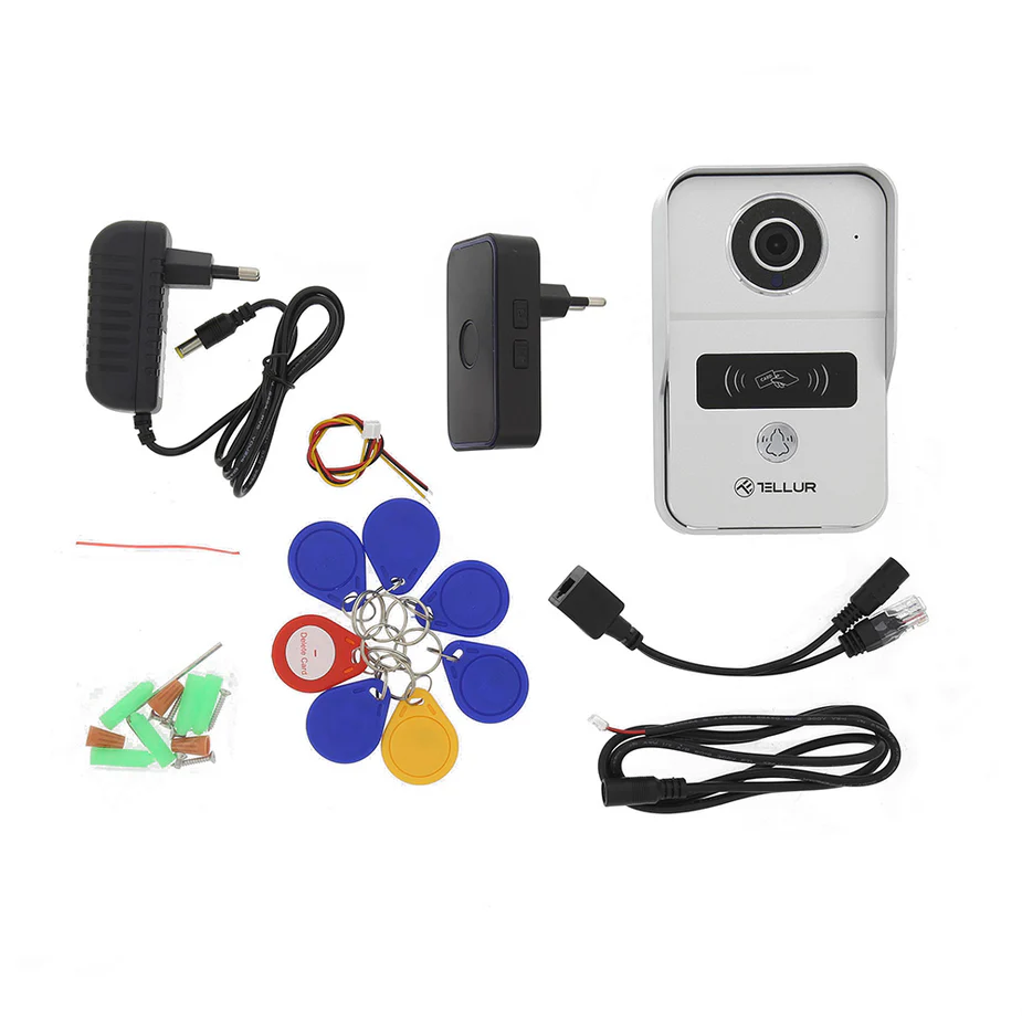 Video interfon WiFi Tellur Smart, 1080P, Functie deschidere, Sonerie de interior, gri [10]