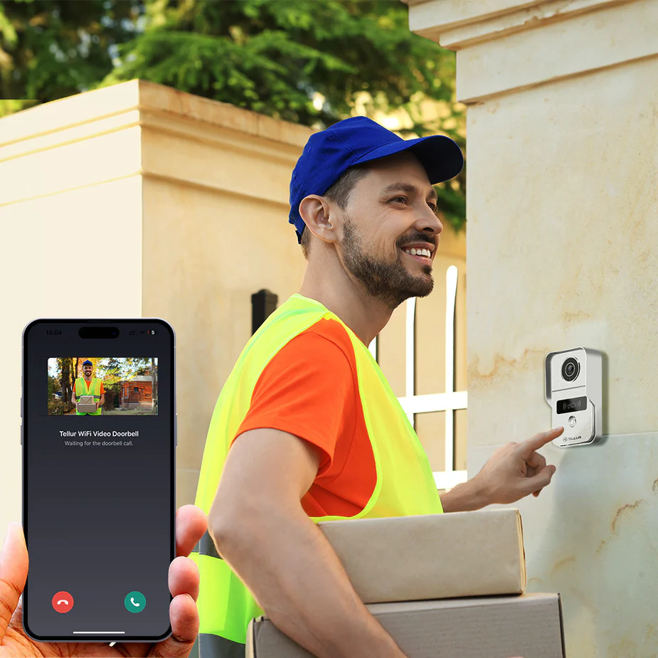 Video interfon WiFi Tellur Smart, 1080P, Functie deschidere, Sonerie de interior, gri [6]